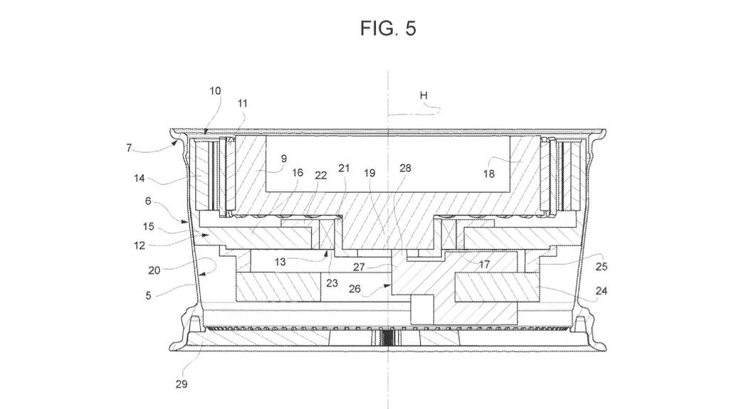 Ferrari in-wheel motor patent image