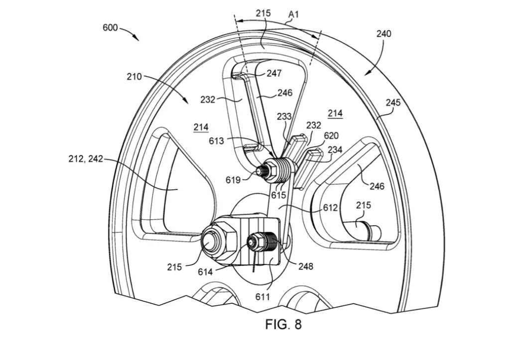 Rivian active aero wheel cover patent image