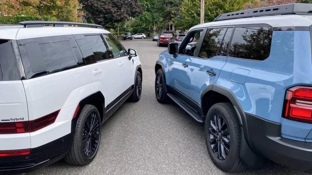 Toyota Land Cruiser hybrid and Hyundai Santa Fe Hybrid