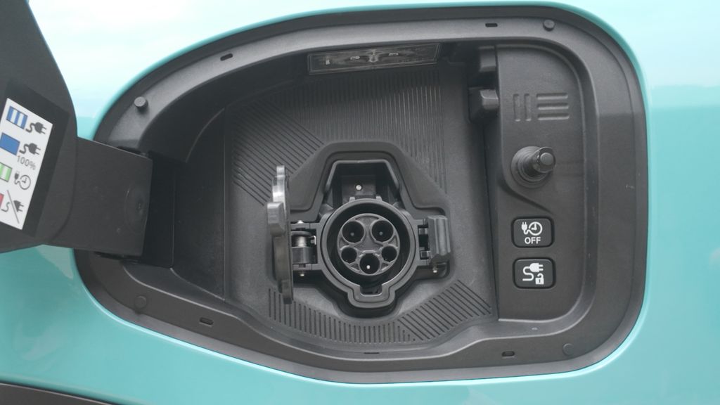 The J1772 charging port on the 2026 Nissan Leaf.